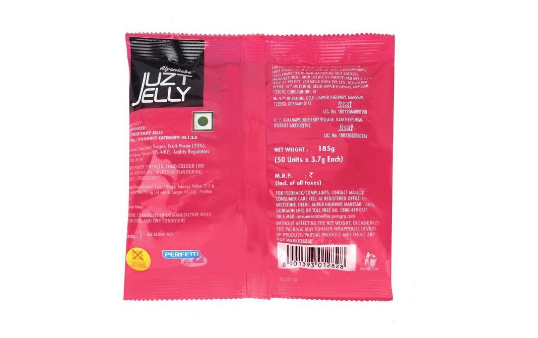 Alpenliebe Juzt Jelly Strawberry Flavour    Pack  50 grams
